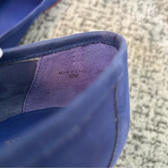 Kate Spade Carima Cobalt Blue Suede Pointed Toe Loafers Size 10 - Picture 11 of 11